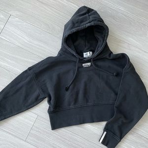 Adidas crop hoodie black